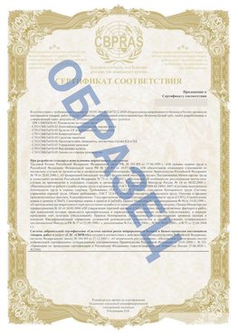 Образец Приложение к СТО 01.064.00220722.2-2020 Радужный Сертификат СТО 01.064.00220722.2-2020 